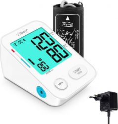 Tensiometru electronic de brat VITAMMY Next 8+ mufa USB detectare aritmie memorare 2 utilizatori manseta 22-40 cm Alb 