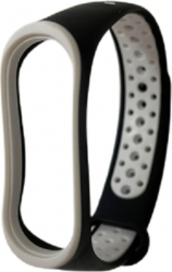 Curea bratara fitness pentru Xiaomi Mi Band 5 silicon Alb-Negru 