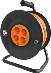 Rola Cablu Prelungitor pe Tambur Lungime 30 m 3 Fire de 1.5 mm 4 Prize Culoare Negru 