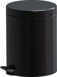 Cos de gunoi rotund cu pedala Clickevo Inox H 28cm 20.5cm 5 Litri Negru 