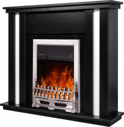 Semineu electric Gustavo si Galileo silver - Art Flame - 950 x 270 x 1100 mm - 2000W - Termostat - Telecomanda 
