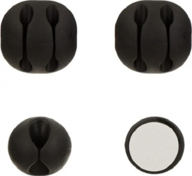 Set 4 clipsuri autocolante pentru organizare cabluri Negru 