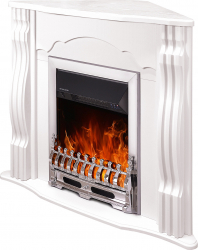 Semineu electric Clasic de colt white si Galileo silver - Art Flame - 883 x 475 x 950 mm - 2000W - Termostat - Telecomanda