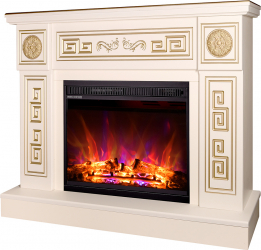 Semineu electric Latifa si Lorance - Art Flame - 870 x 300 x 1100 mm - 1500W - Flacara Multicolora - Telecomanda 