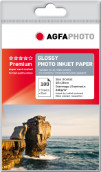 Hartie foto lucioasa AGFA PHOTO format 10x15 4R / A6 grosime 240 g / mp pachet de 100 coli - ambalaj economic - polybag 
