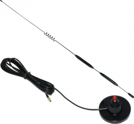 Antena circulara magnetica 11dBi conector CRC9 cablu RG 174U 5 metri Negru 