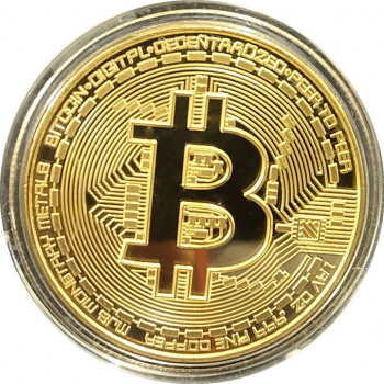 Moneda Bitcoin de Colectie Suvenir - Criptomoneda Aurie MyStyle and reg 