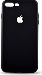 Pachet husa Apple iPhone 7 Plus MyStyle Black antisoc cu decupaj logo cu folie de sticla gratis 