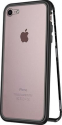 Pachet Valentines Day husa protectie si 2xfolie pentru iPhone 7 Negru cu spate de sticla securizata premium 