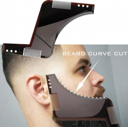 Pieptene Contur Barba and Mustata PRO / Sablon pentru Barba and Mustata ca la Salon Negru