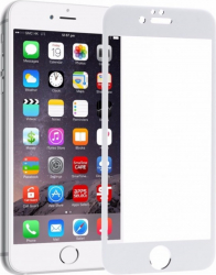 Folie de sticla Full Glue pentru Apple iPhone 6 Plus / 6S Plus GloMax 3D Alb lipici pe toata suprafata