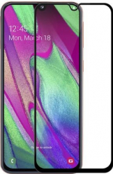 Folie de sticla FULL GLUE pentru Samsung Galaxy A40 GloMax 5D Negru lipici pe toata suprafata 