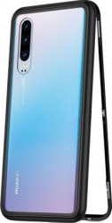 Husa metalica pentru Huawei P30 Total Protect GloMax spate din sticla securizata premium + folie de protectie ecran 
