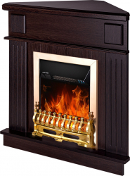 Semineu electric Marina wenge de colt si Galileo gold - Art Flame - 1000 x 500 x 1000 mm - 2000W - Termostat - Telecomanda 