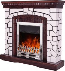 Semineu electric Natali si Galileo silver - Art Flame - 1058 x 300 x 1100 mm - 2000W - Termostat - Telecomanda 