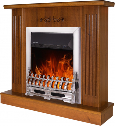Semineu electric Smile maro si Galileo silver - Art Flame - 905 x 265 x 940 mm - 2000W - Termostat - Telecomanda 