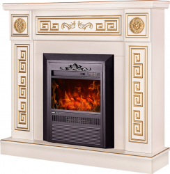 Semineu electric Versailles gold si Cristina - Art Flame - 1020 x 300 x 1100 mm - 2000W - Display manual - Telecomanda 