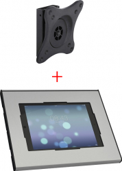 Suport tableta de perete cu Multibrackets 3497 si Vogels PTS2010 securizat rotabil in jurul axului 360 grade 