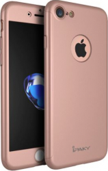 Husa de protectie pentru Apple iPhone 7 iPaky Pro Rose-Gold Original Case acoperire completa 360 grade cu folie de protectie gratis 