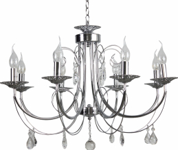 Candelabru Crom+Alb 8xE14 60W 
