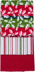 Set 3 prosoape bucatarie Red Xmas 100 Bumbac 38 and times 64 cm 