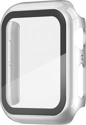 Carcasa Apple Watch 360 grade rezistenta practica alb silicon dur mat 38 mm Doty 