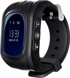 Ceas Smart Tracker pentru copii Q50 cu functie telefon localizare GPS pedometru negru 31x52x12.5 mm Doty