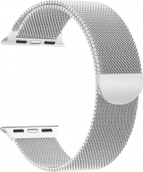 Curea argintie magnetica din otel inoxidabil 38mm compatibila Ceas Apple seria 1 2 3 