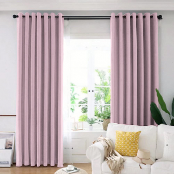 Draperie din catifea blackout cu inele crom Madison 200x210 cm densitate 700 g/ml Queen Pink 1 buc 