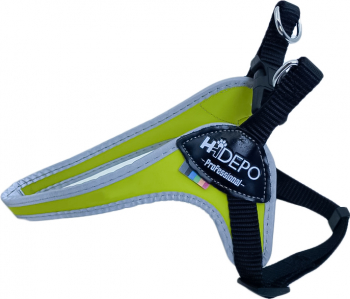 Ham pentru animale de companie Jaxs talie mica 40 cm design minimalist banda reflectorizanta verde lime Doty 