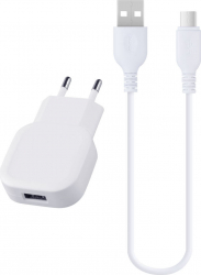 Incarcator retea Universal Super Slim Type-C 2.1A incarcator priza si cablu ALB
