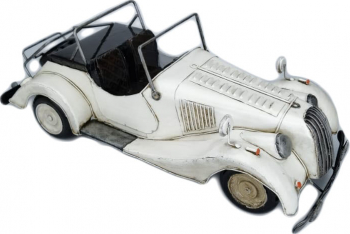 Masina vintage in miniatura decorativa realizata manual din metal design realist bej doty