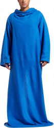 Patura Blue Snuggle cu maneci material moale si placut la atingere calduroasa portabila 180 x137 cm albastru doty 