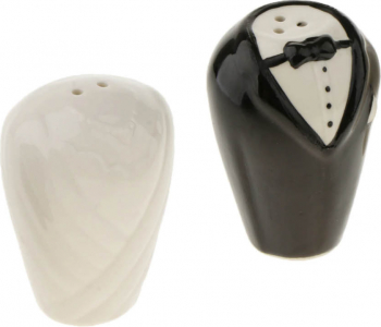 Set 2 solnite ceramice Grooms sare si piper alb / negru Doty 