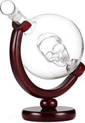 Set decantor Skull Power design cu craniu suport din lemn materiale de calitate 850 ml