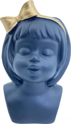 Statueta 2 in 1 Black Doll din ceramica design minimalist decoratiune si vaza negru 21x14 cm Doty 
