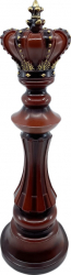 Statueta Wood Mat King model piesa de sah din lemn maro creata cu atentie la detalii accente aurii 40x 13 cm Doty 