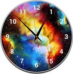 Ceas de perete Univers in culori 20x20 cm 