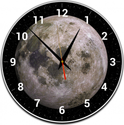 Ceas de perete Univers Luna alb negru 20x20 cm 