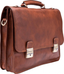Geanta pentru barbati casual din piele naturala vachetta and bdquo superior and rdquo N4013A cognac 