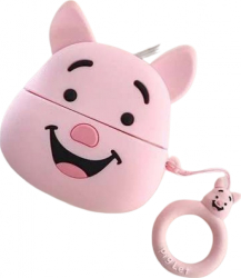 Husa de protectie din silicon 3D pentru Apple AirPods 1/2 Porc Roz DCM-BBL3940 