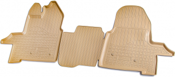 Set de 2 covorase bej cauciuc 3D stil tavita premium pentru Ford Transit din 2014 