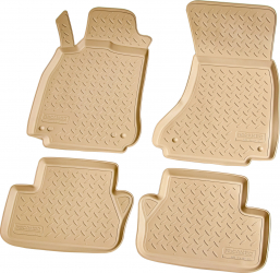 Set de 4 covorase bej cauciuc 3D stil tavita premium pentru Audi A4 B8 A4 B9 