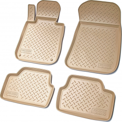 Set de 4 covorase bej cauciuc 3D stil tavita premium pentru BMW Seria 1 E81 E82 E87 E88 