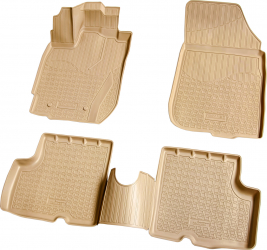 Set de 4 covorase bej cauciuc 3D stil tavita premium pentru Dacia Duster I 2010-2017 