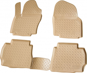 Set de 4 covorase bej cauciuc 3D stil tavita premium pentru Ford Mondeo 4 2007-2014 