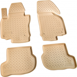 Set de 4 covorase bej cauciuc 3D stil tavita premium pentru Jetta 5 V 2005-2010 Scirocco 2008-2017 