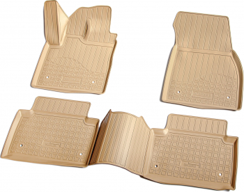 Set de 4 covorase bej cauciuc 3D stil tavita premium pentru Land Rover Range Rover Evoque L551 din 2019 