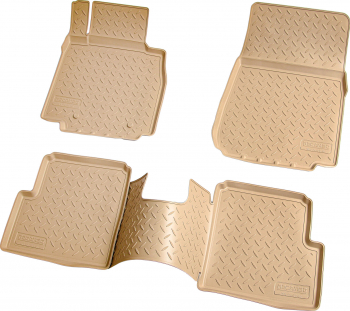 Set de 4 covorase bej cauciuc 3D stil tavita premium pentru Mercedes G-Class W463 1990-2018 