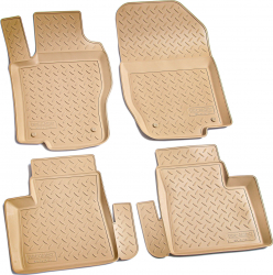 Set de 4 covorase bej cauciuc 3D stil tavita premium pentru Mercedes GL X164 2006-2012 ML W164 2005-2011 